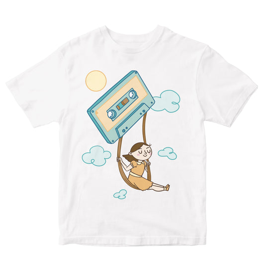 Girl Swinging On Cassette Tape Toddler