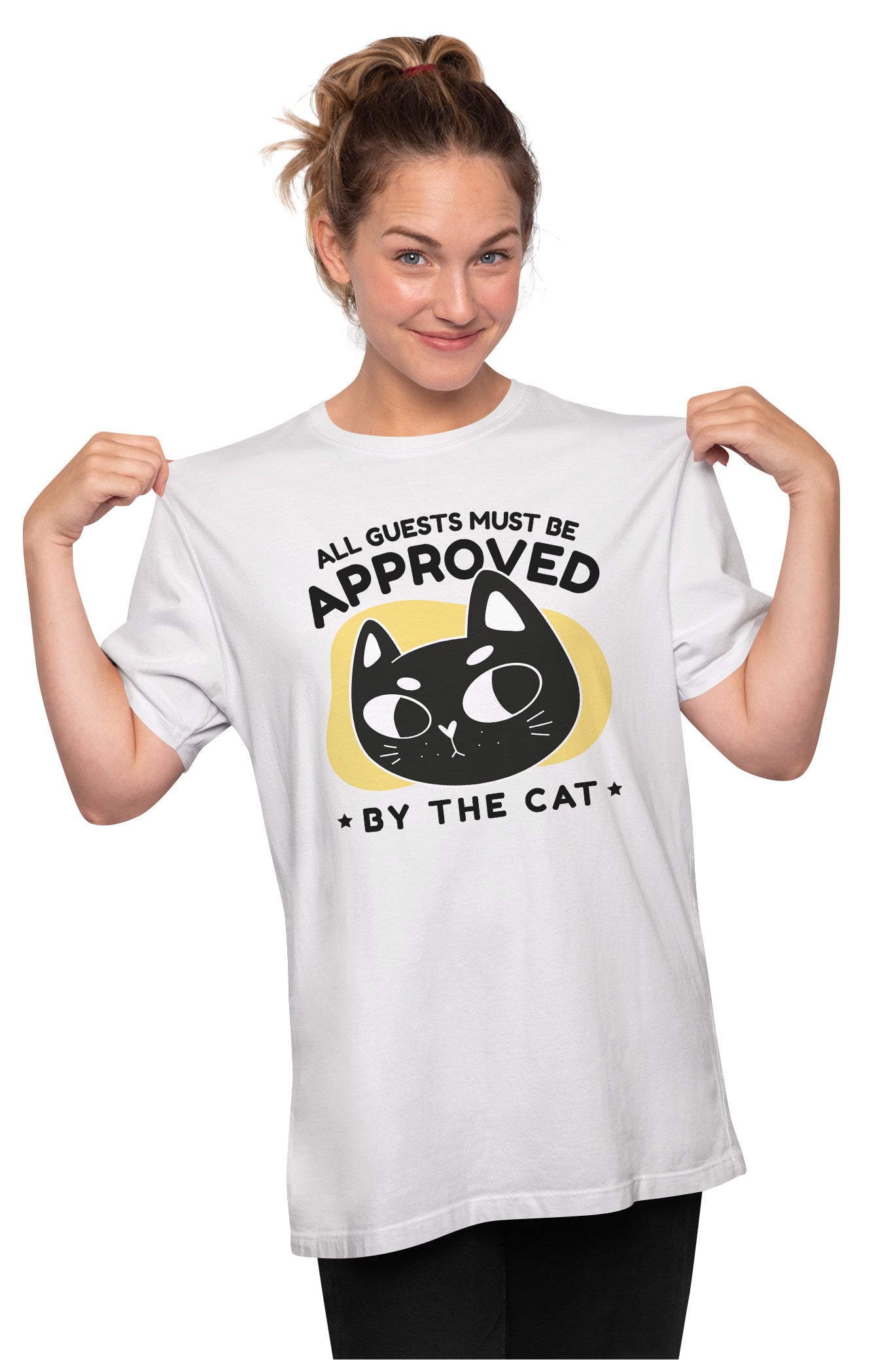 All Guests Must Be Approved By The Cat Oversized Unisex T-shirt