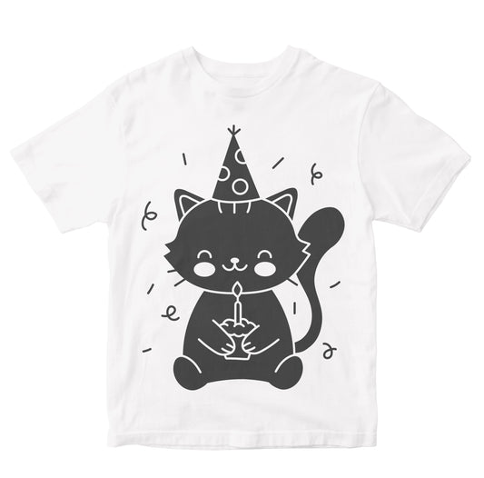 Cute Birthday Cat With Cupcake Toddler