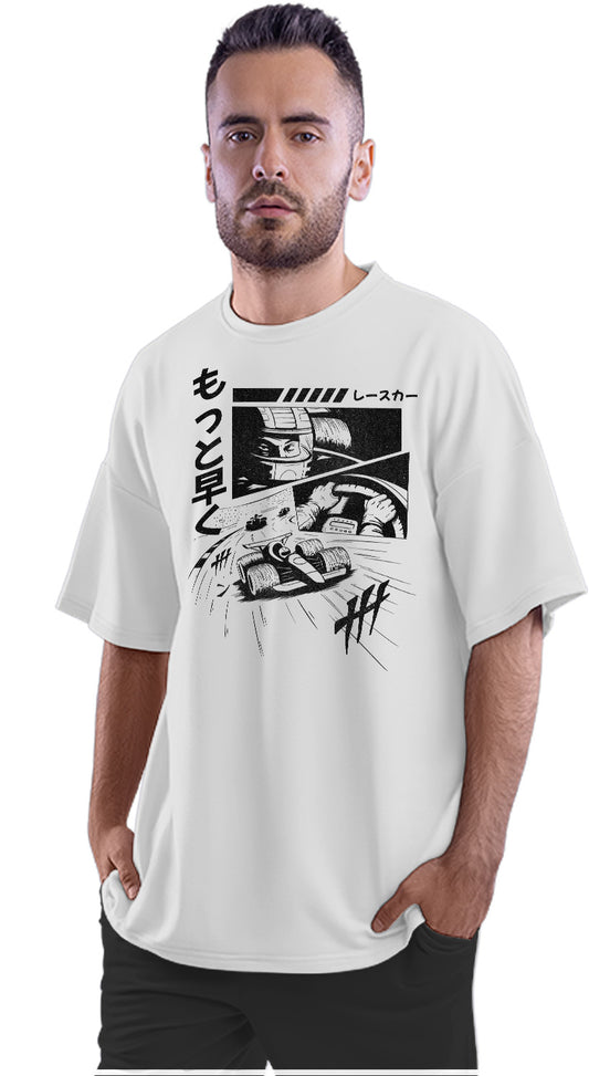 Manga Car Race Action Anime Oversized Unisex T-shirt