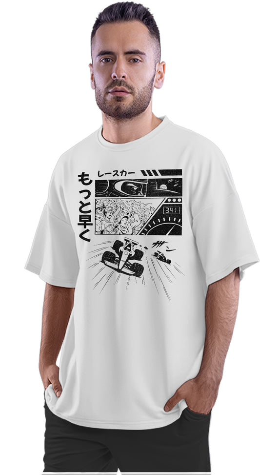 Manga Car Race Excerpt Oversized Unisex T-shirt