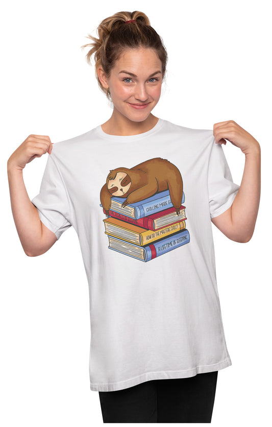 A Sloth That Loves To Read Oversized Unisex T-shirt