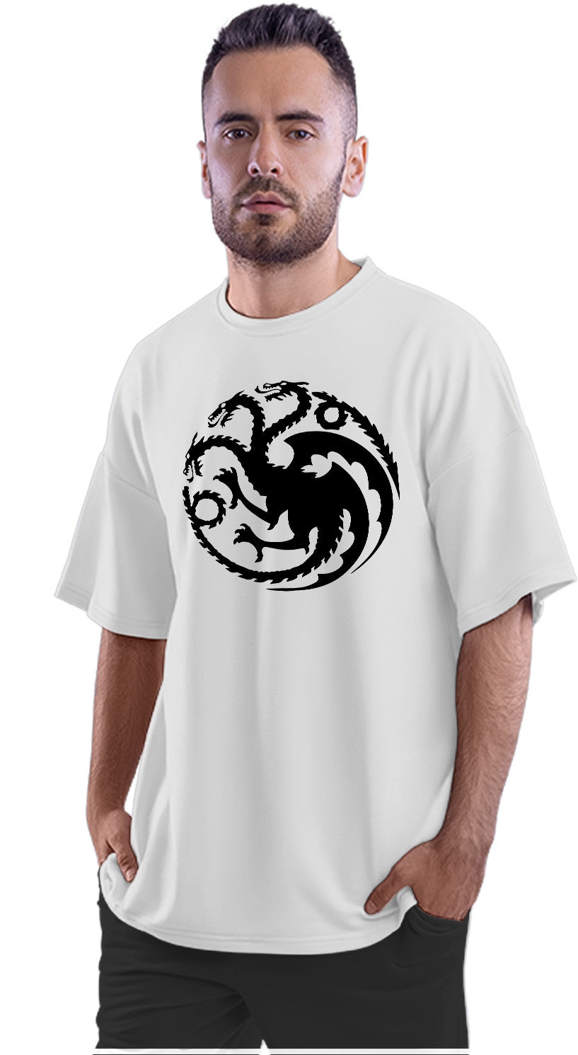 Three Headed Mythical Dragon Oversized Unisex T-shirt