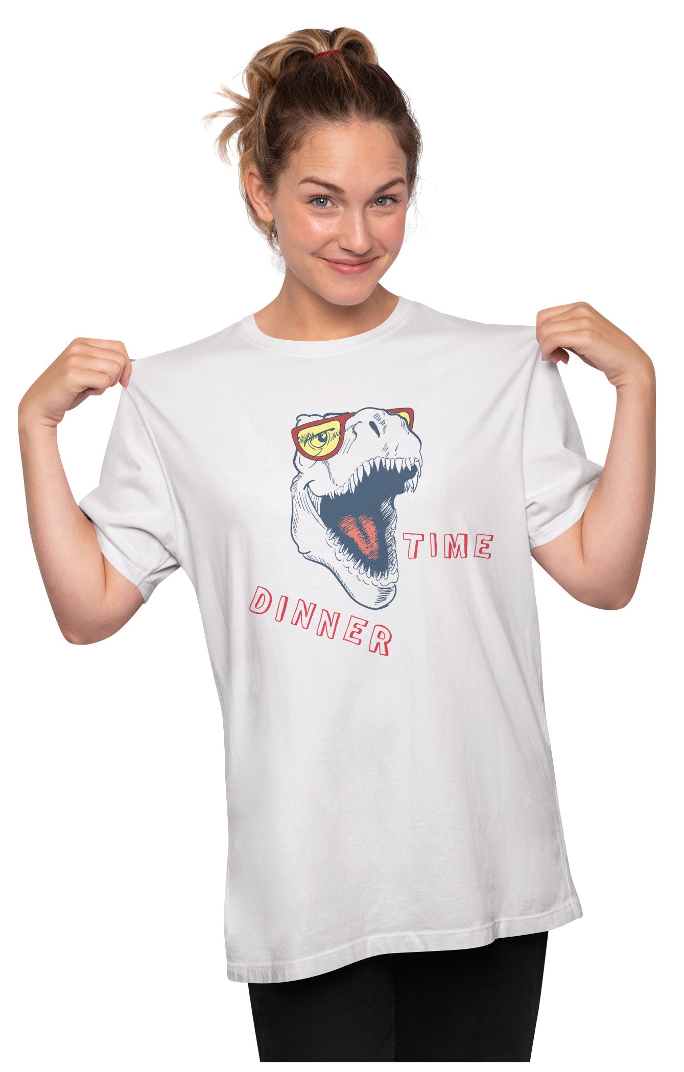 Dinner Time - Funny T-Rex Oversized Unisex T-shirt