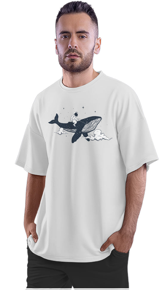 Astronaut & Whale Oversized Unisex T-shirt