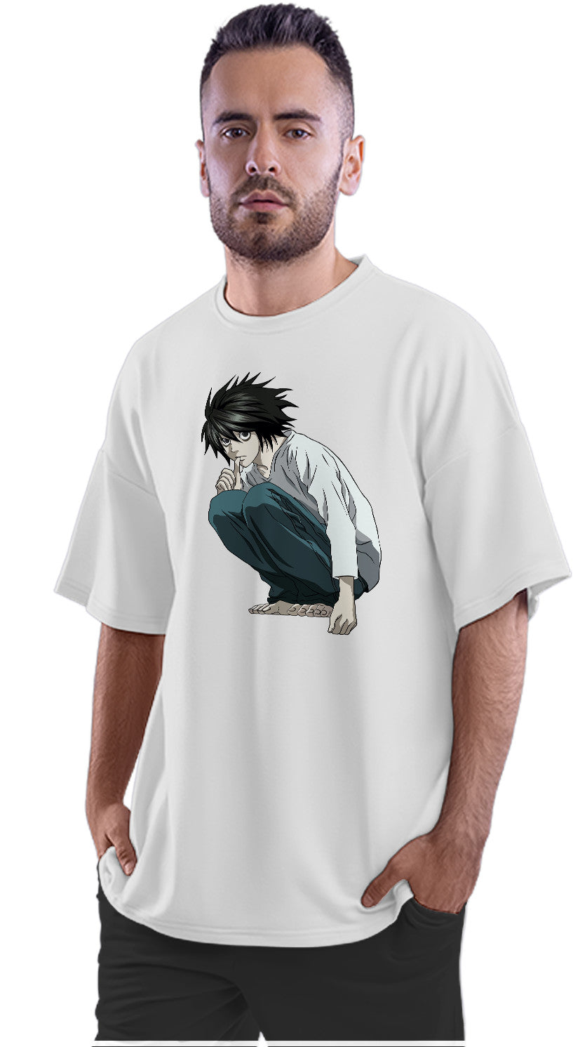 L Crouching Death Note Oversized Unisex T-shirt