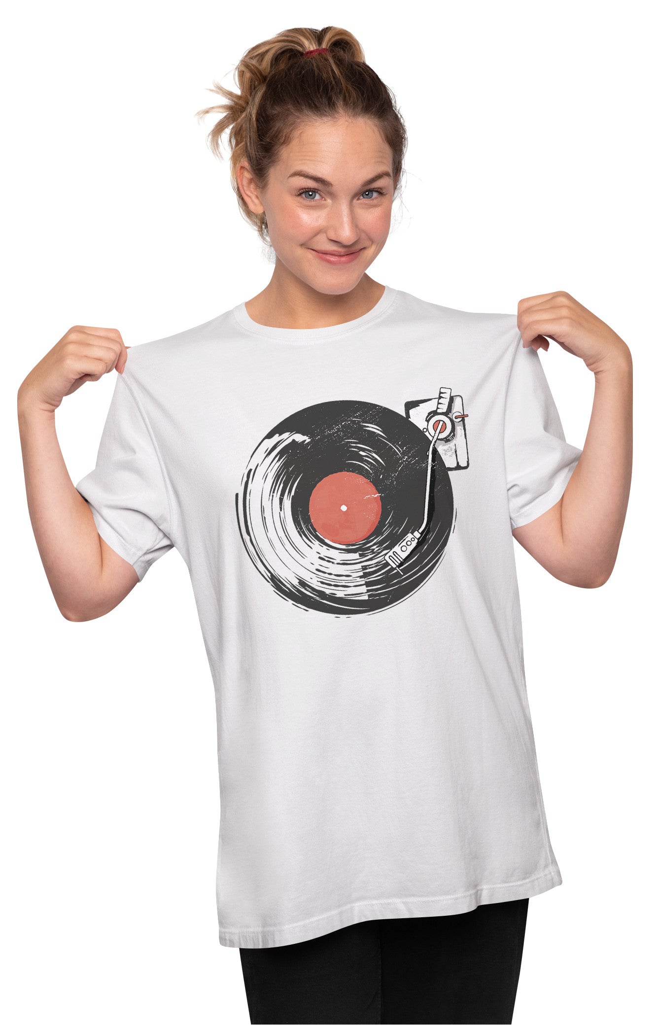 Vinyl Record Player Oversized Unisex T-shirt
