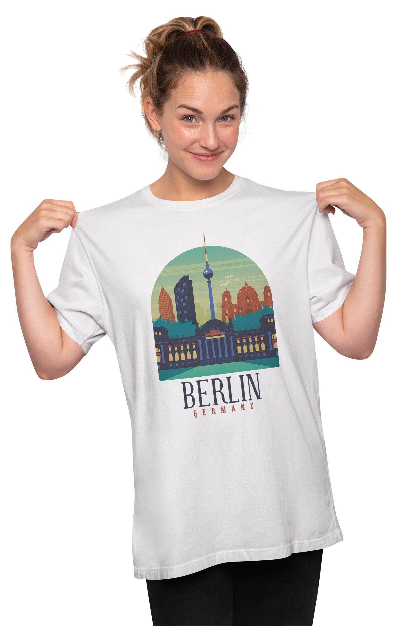 Berlin Germany Skyline Oversized Unisex T-shirt