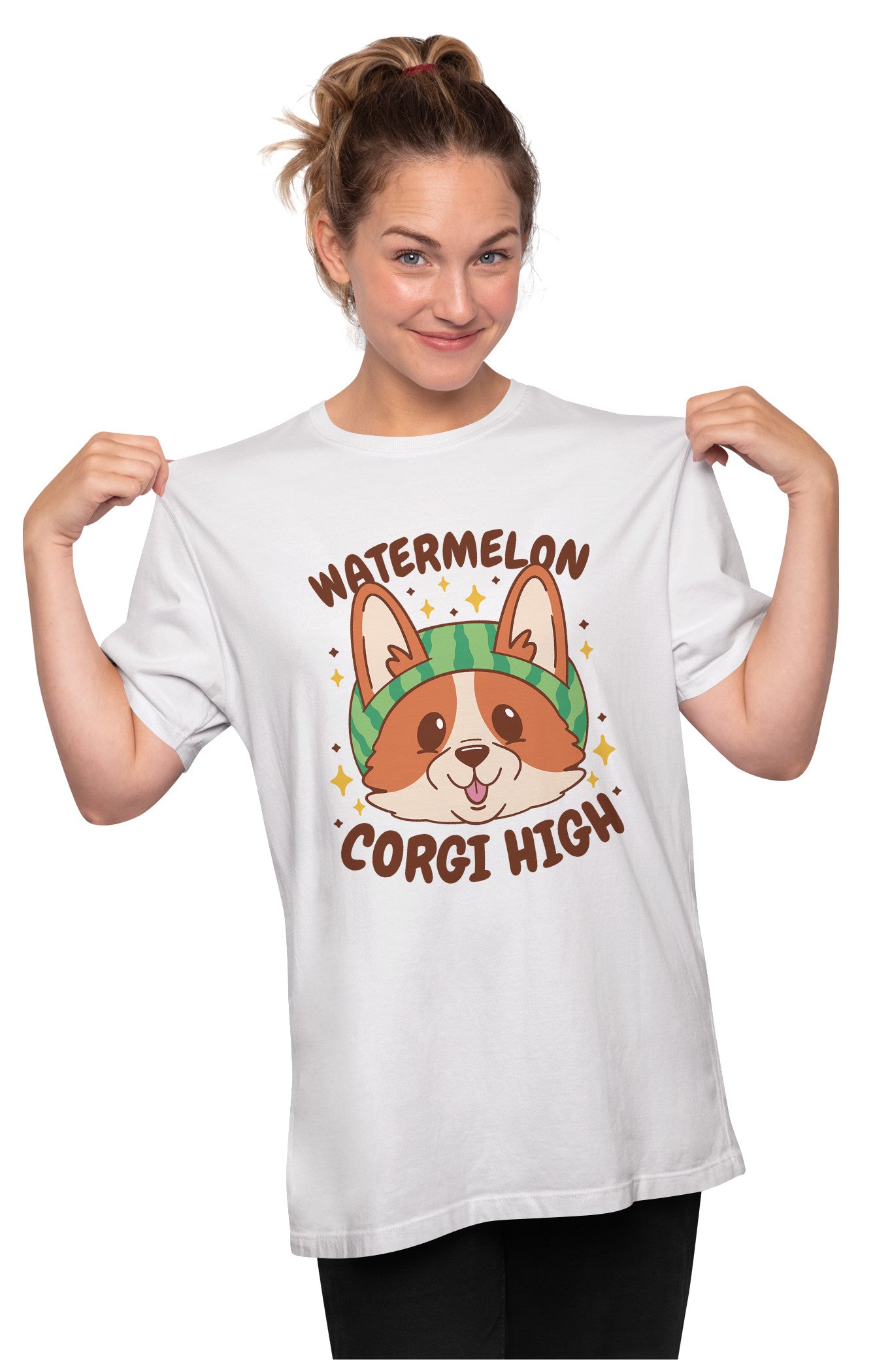 Watermelon Corgi High Oversized Unisex T-shirt