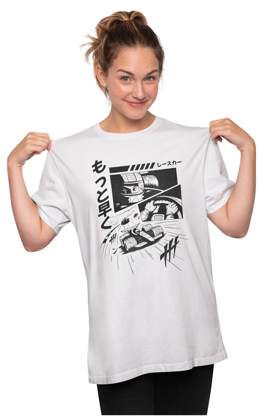 Manga Car Race Action Anime Oversized Unisex T-shirt