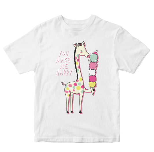 Hand Drawn Cute Giraffe With Ice Cream Toddler